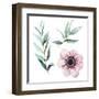 Watercolor Flowers Elements-Eisfrei-Framed Art Print