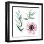 Watercolor Flowers Elements-Eisfrei-Framed Art Print