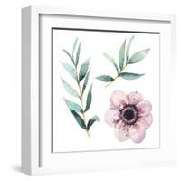 Watercolor Flowers Elements-Eisfrei-Framed Art Print