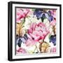 Watercolor Flowers - Iris and Peonies-Knopazyzy-Framed Art Print