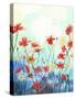 Watercolor Flowers Painting in Soft Color and Blur Style .Vintage Painting Flowers .Spring Floral S-pluie_r-Stretched Canvas