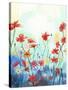 Watercolor Flowers Painting in Soft Color and Blur Style .Vintage Painting Flowers .Spring Floral S-pluie_r-Stretched Canvas