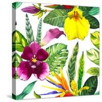 Watercolor Flowers-Monash-Stretched Canvas