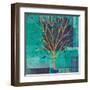 Watercolor Forest VI Peacock-Veronique Charron-Framed Art Print