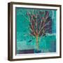 Watercolor Forest VI Peacock-Veronique Charron-Framed Art Print