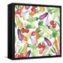 Watercolor Fresh Vegetables and Herbs-Maria Mirnaya-Framed Stretched Canvas