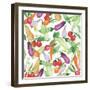 Watercolor Fresh Vegetables and Herbs-Maria Mirnaya-Framed Art Print