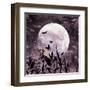 Watercolor Full Moon Art-Eisfrei-Framed Art Print