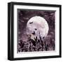 Watercolor Full Moon Art-Eisfrei-Framed Art Print