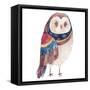 Watercolor Funny Kids Illustration with Owl. Hand Drawn Animal Drawing. Owl Bird Painting. Perfect-Maria Sem-Framed Stretched Canvas