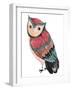 Watercolor Funny Kids Illustration with Owl. Hand Drawn Animal Drawing. Owl Bird Painting. Perfect-Maria Sem-Framed Art Print