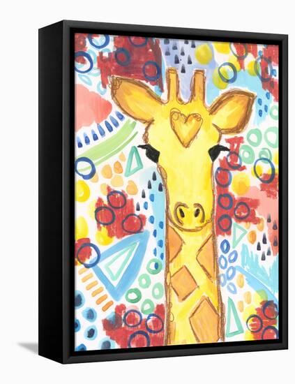 Watercolor - Giraffe-Jennifer McCully-Framed Stretched Canvas