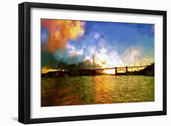 Watercolor Golden Gate Bridge II-Philippe Hugonnard-Framed Giclee Print