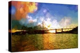 Watercolor Golden Gate Bridge II-Philippe Hugonnard-Stretched Canvas