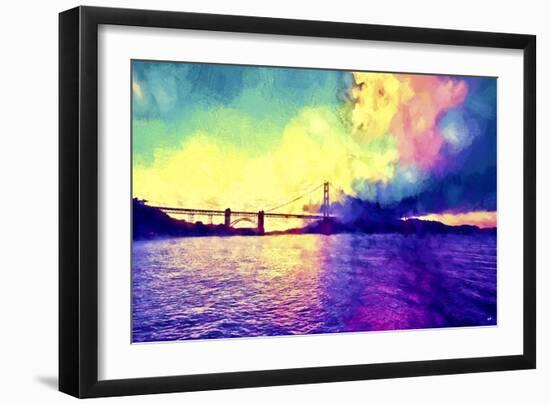 Watercolor Golden Gate Bridge-Philippe Hugonnard-Framed Giclee Print