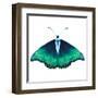 Watercolor Green Butterfly with Diamond-Eisfrei-Framed Art Print