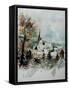 Watercolor Houyet-Pol Ledent-Framed Stretched Canvas