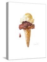 Watercolor Ice Cream Cone I-Lanie Loreth-Stretched Canvas