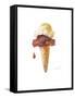 Watercolor Ice Cream Cone I-Lanie Loreth-Framed Stretched Canvas