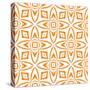 Watercolor Ikat Repeating Tile Border. Orange Tempting Boho Chic Summer Design. Ikat Repeating Swim-Begin Again Studio-Stretched Canvas