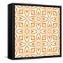 Watercolor Ikat Repeating Tile Border. Orange Tempting Boho Chic Summer Design. Ikat Repeating Swim-Begin Again Studio-Framed Stretched Canvas