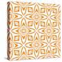 Watercolor Ikat Repeating Tile Border. Orange Tempting Boho Chic Summer Design. Ikat Repeating Swim-Begin Again Studio-Stretched Canvas