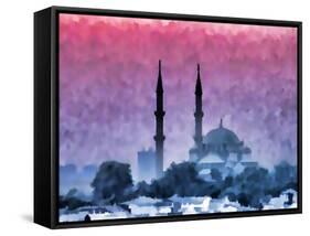 Watercolor Istanbul-Baloncici-Framed Stretched Canvas