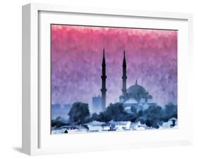 Watercolor Istanbul-Baloncici-Framed Art Print