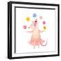 Watercolor Juggler Mouse with Party Hat-Eisfrei-Framed Art Print