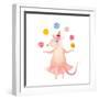 Watercolor Juggler Mouse with Party Hat-Eisfrei-Framed Art Print