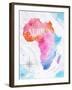 Watercolor Map Africa Pink Blue-anna42f-Framed Art Print