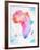 Watercolor Map Africa Pink Blue-anna42f-Framed Art Print