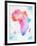 Watercolor Map Africa Pink Blue-anna42f-Framed Art Print