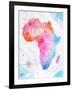 Watercolor Map Africa Pink Blue-anna42f-Framed Art Print