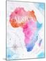 Watercolor Map Africa Pink Blue-anna42f-Mounted Art Print