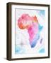 Watercolor Map Africa Pink Blue-anna42f-Framed Art Print