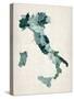 Watercolor Map of Italy-Michael Tompsett-Stretched Canvas