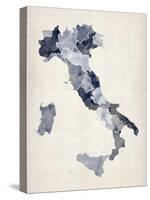 Watercolor Map of Italy-Michael Tompsett-Stretched Canvas