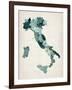 Watercolor Map of Italy-Michael Tompsett-Framed Art Print