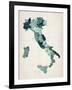 Watercolor Map of Italy-Michael Tompsett-Framed Art Print