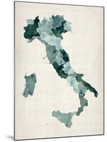 Watercolor Map of Italy-Michael Tompsett-Mounted Art Print