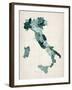 Watercolor Map of Italy-Michael Tompsett-Framed Art Print