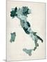 Watercolor Map of Italy-Michael Tompsett-Mounted Art Print