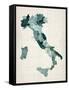 Watercolor Map of Italy-Michael Tompsett-Framed Stretched Canvas