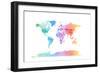 Watercolor Map of the World Map-Michael Tompsett-Framed Art Print