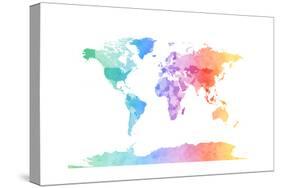 Watercolor Map of the World Map-Michael Tompsett-Stretched Canvas