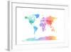 Watercolor Map of the World Map-Michael Tompsett-Framed Art Print