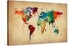 Watercolor Map of the World Map-Michael Tompsett-Stretched Canvas