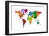 Watercolor Map of the World Map-Michael Tompsett-Framed Premium Giclee Print