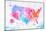 Watercolor Map United States Pink Blue-anna42f-Mounted Art Print